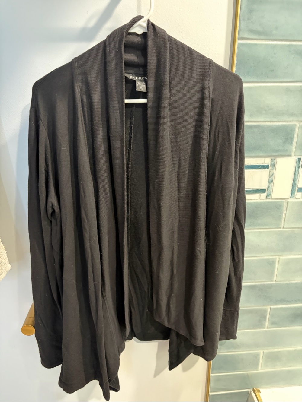 Athleta Black Open Front Lightweight Cardigan - Size XS